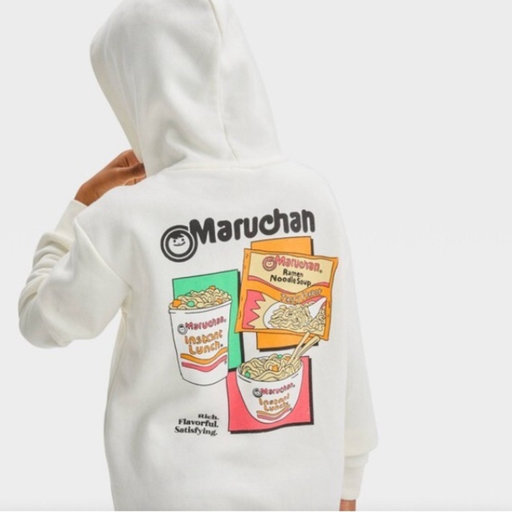 Art Class NWT XS(4/5) Boy' Maruchan Ramen Noodle Graphic Hoodie cream - Picture 2 of 16
